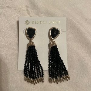 Kendra Scott Blossom Gold Black Tassel Earrings
